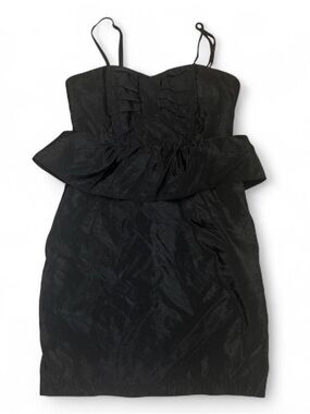 Esley Mini Dress Peplum Black Strapless Cocktail Dress Women’s Size S Whimsygoth